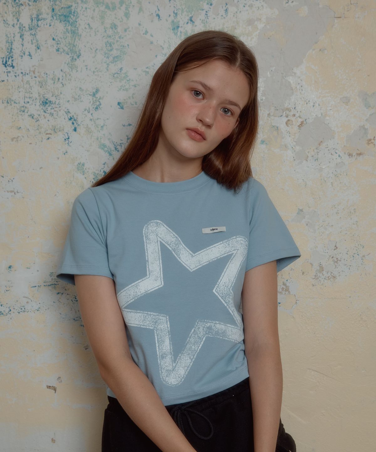 레터리(LETERIE) STAR PRINTIED T-SHIRT_SKY BLUE