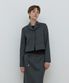 SINGLE HIDDEN CROP JACKET_MELANGE GREY