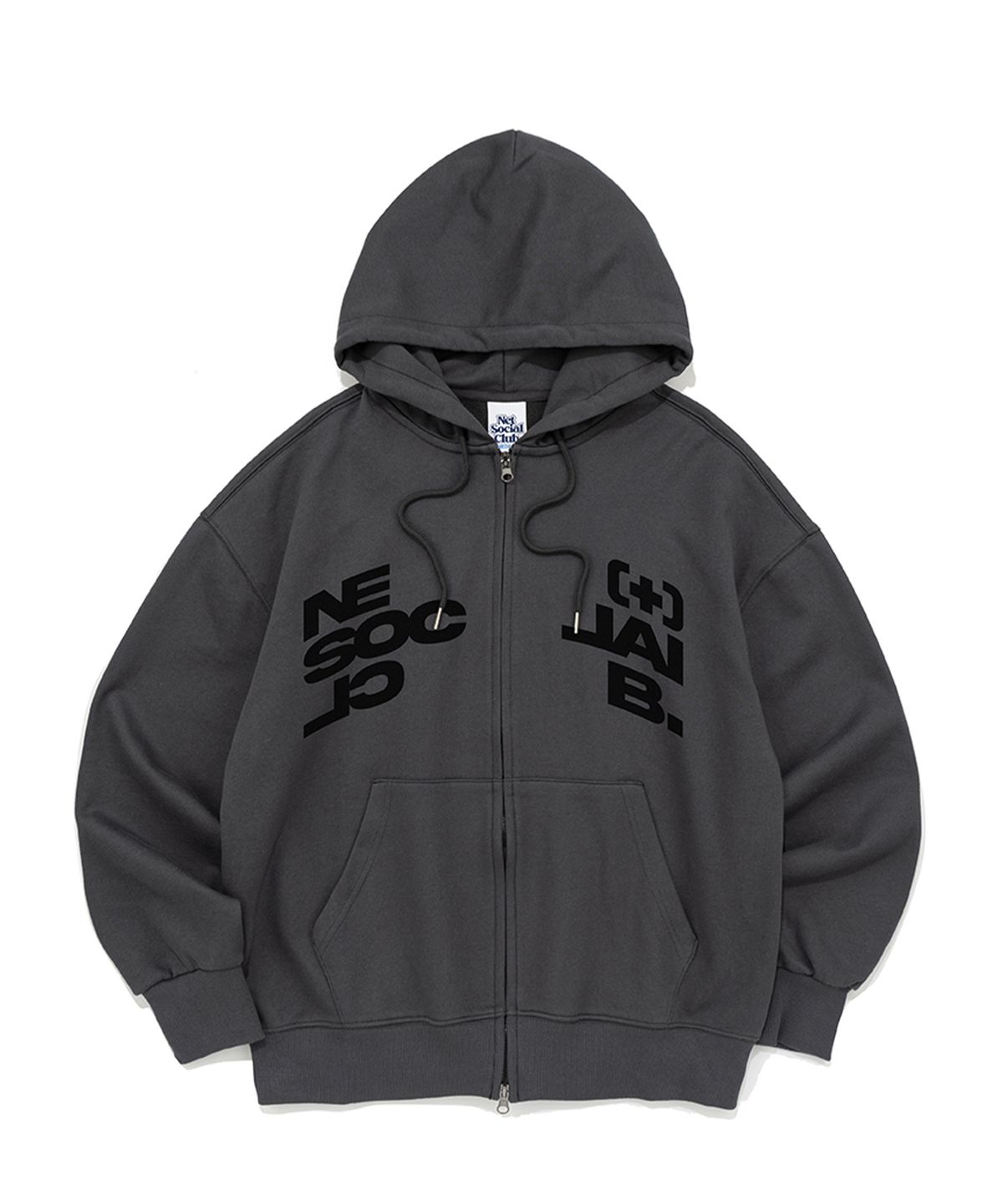 넷소셜클럽(NET SOCIAL CLUB) NET DIVIDE HOOD ZIP-UP (CHARCOAL)