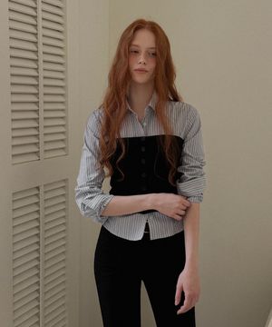 레딥 스트라이프 슬림 긴팔 셔츠