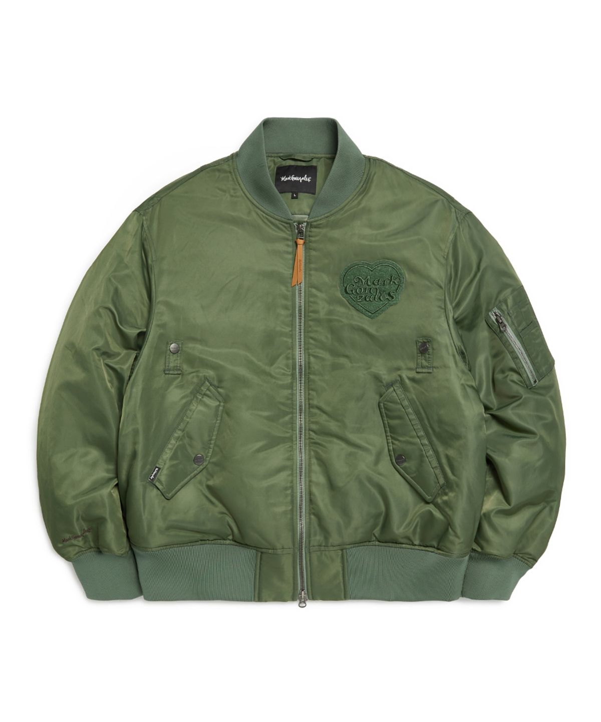 마크곤잘레스(MARK GONZALES) 하트컬렉션 MA-1 패딩 자켓 - OLIVE GREEN
