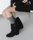 프레아 프린지 미드 부츠 블랙