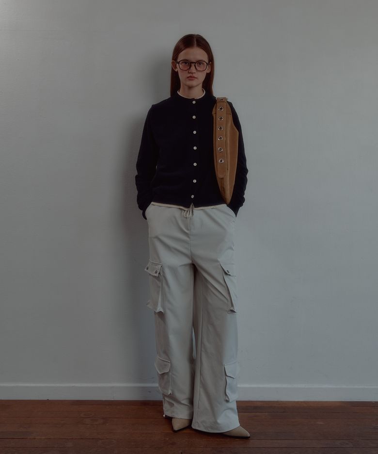 STUD POCKET JOGGER PANTS_LIGHT BEIGE