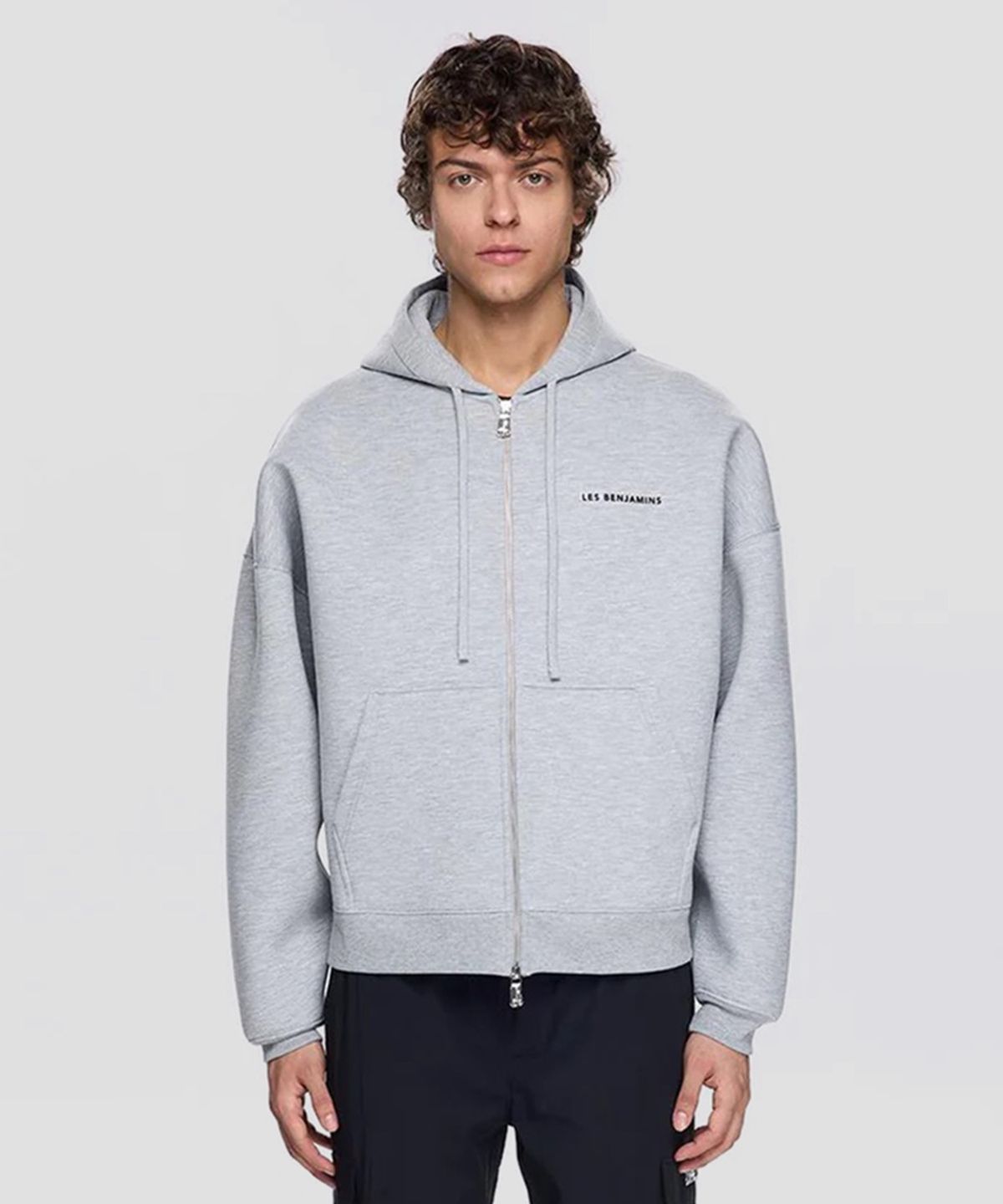 레 벤자민(LES BENJAMINS) (M) 지퍼 후드티 401 그레이 멜란지 ZIP HOODIES 401 GREY MENLANGE