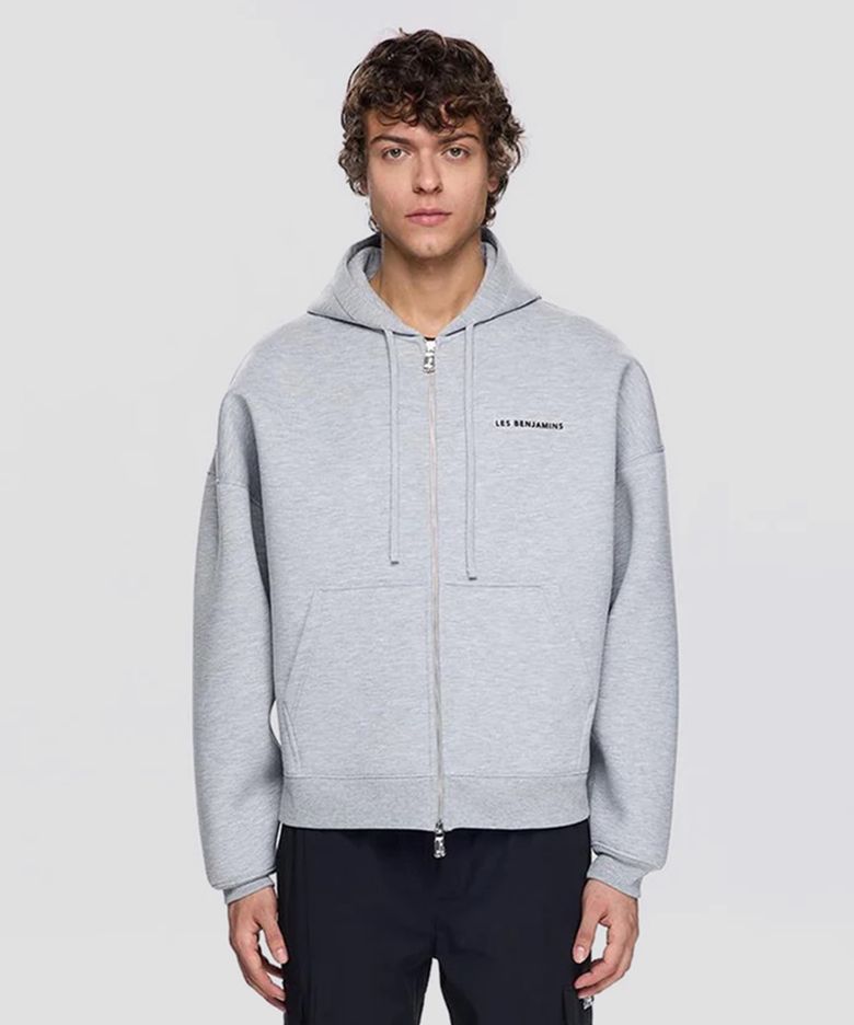(M) 지퍼 후드티 401 그레이 멜란지 ZIP HOODIES 401 GREY MENLANGE