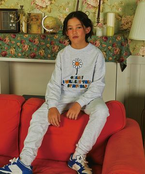 데이지 스웻셔츠 셋업_라이트 그레이