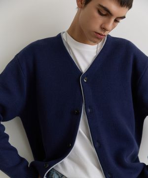 브이넥 레이어드 가디건 NV