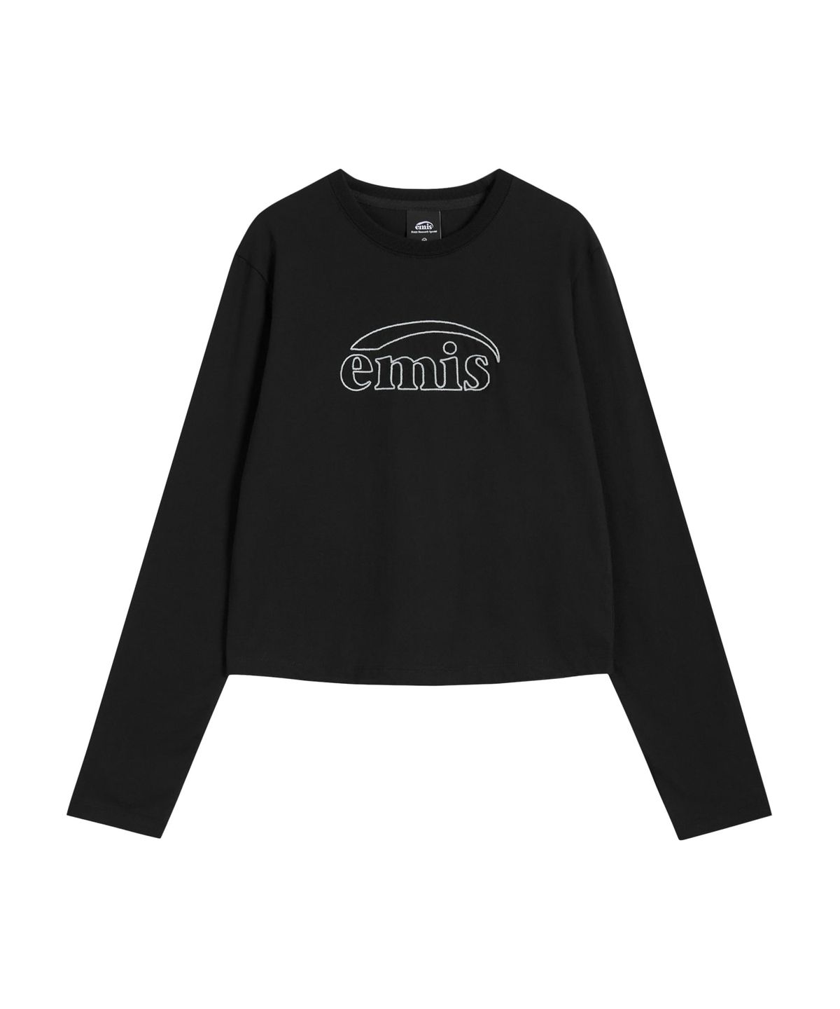 이미스(EMIS) (W) LONG SLEEVE CHAIN STITCH T-SHIRT-BLACK