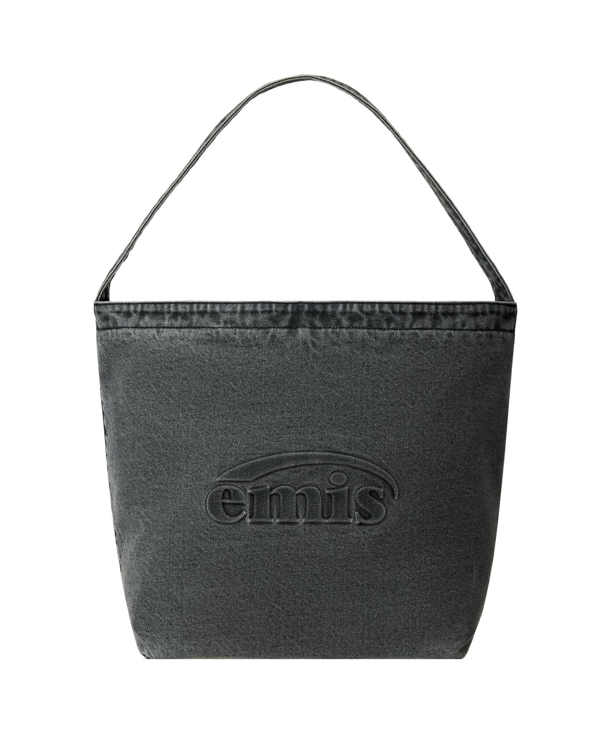이미스(EMIS) LOGO EMBOSSED DENIM SHOULDER BAG-GRAY DENIM