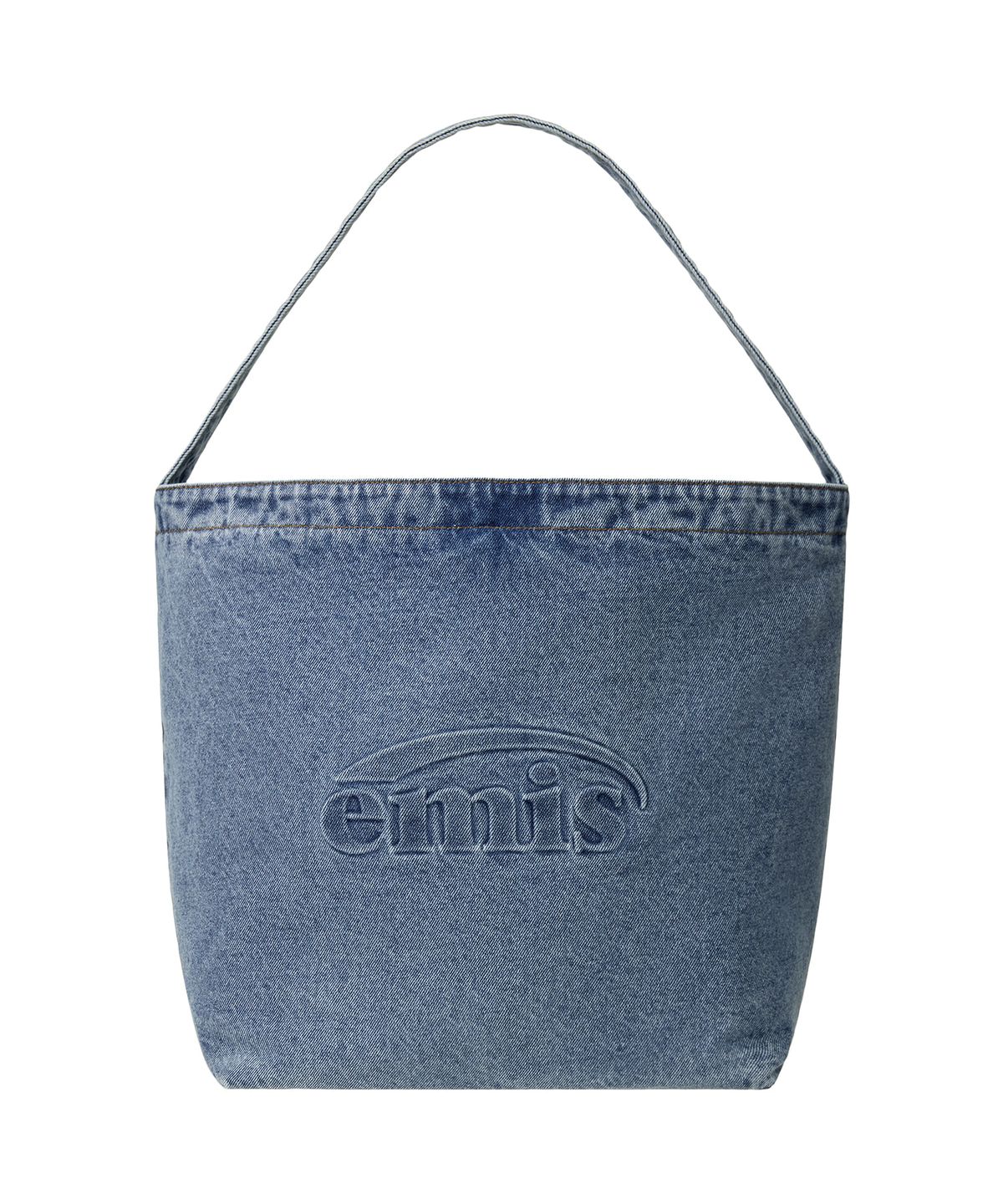 이미스(EMIS) LOGO EMBOSSED DENIM SHOULDER BAG-BLUE DENIM
