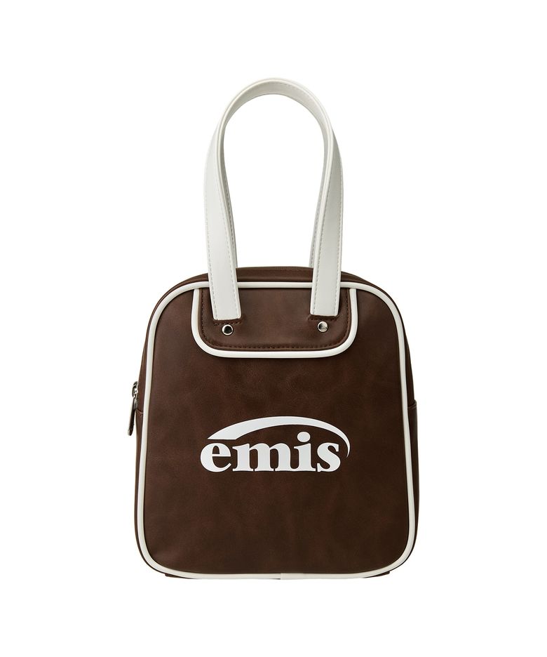 VINTAGE SQUARE BOWLING BAG-BROWN