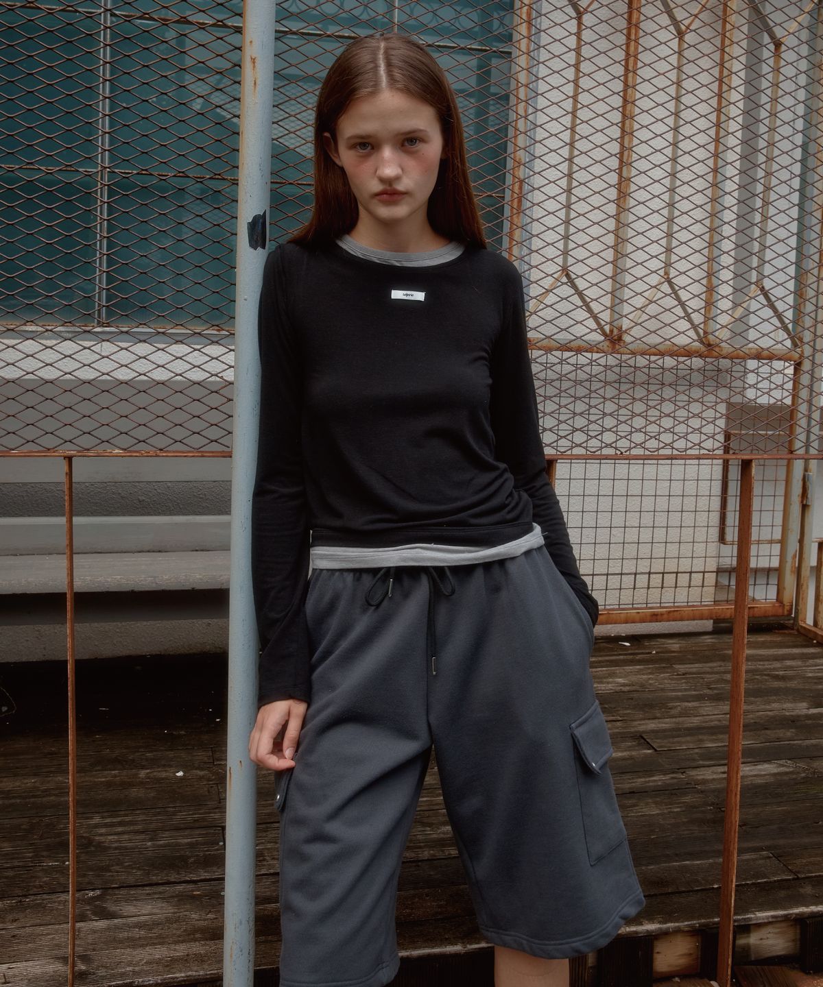 레터리(LETERIE) DOUBLE LAYERED LONGSLEEVE TEE_BLACK