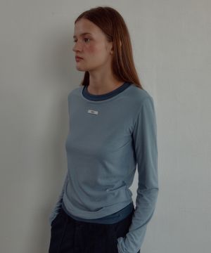 DOUBLE LAYERED LONGSLEEVE TEE_BLUE