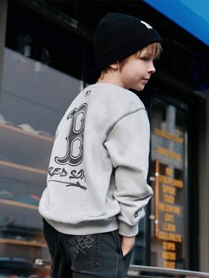 스트릿 베이직 로고 아트웍 맨투맨 BOS (L.Melange Grey)
