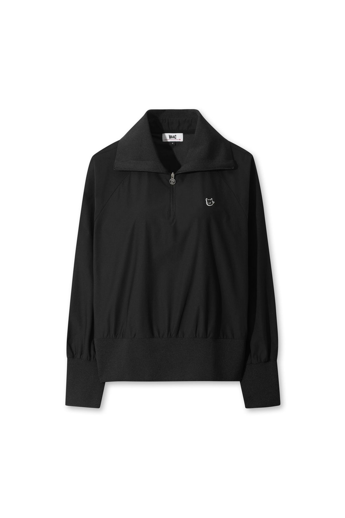 왁(WAAC) Women Woven Half-Zip Pullover WWTBA25606BKX