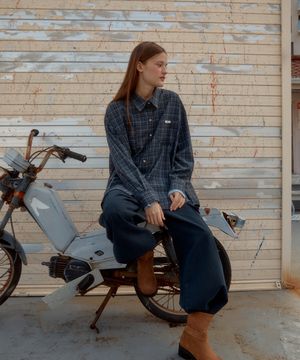 CHECK BUTTON SHIRT_BLUE