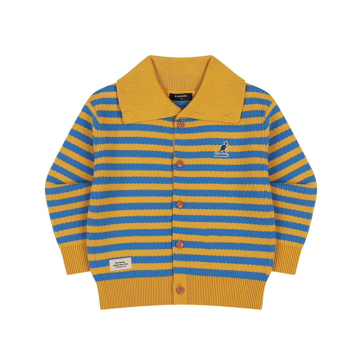 캉골키즈(KANGOL KIDS) 스트라이프 카라 가디건 RD 0103 블루