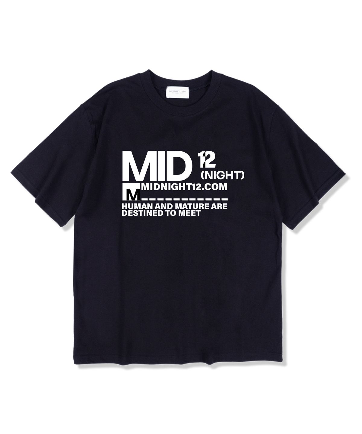 미드나잇12에이엠(MIDNIGHT12AM) MID12M 오버핏 반팔 티셔츠 네이비