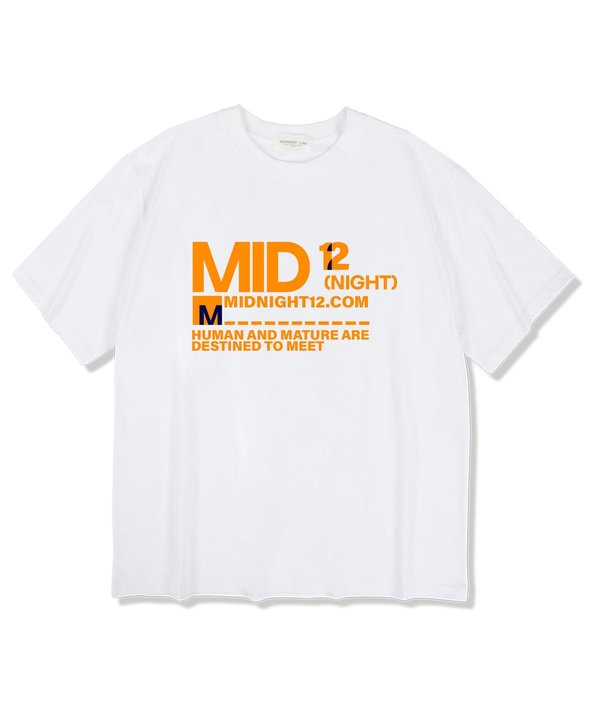 미드나잇12에이엠(MIDNIGHT12AM) MID12M 오버핏 반팔 티셔츠 화이트