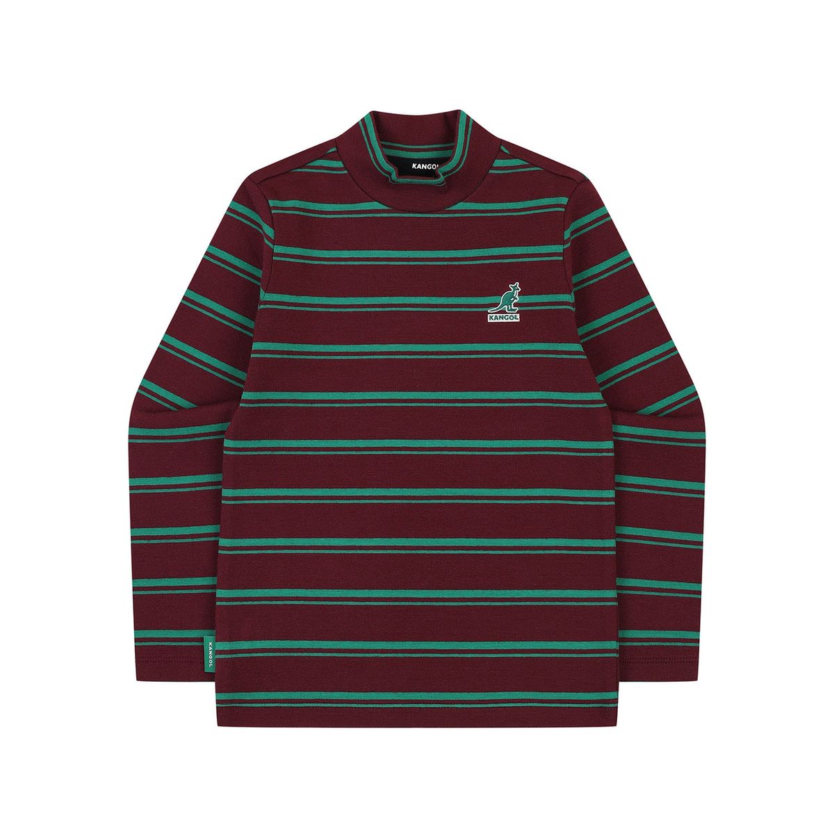 캉골키즈(KANGOL KIDS) 스트라이프 하프 터틀넥 티셔츠 RD 0003 버건디