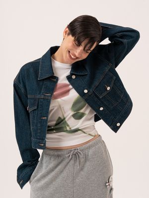 크롭 데님 자켓