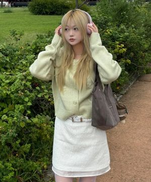 TULIP APPLIQUE CARDIGAN_MINT