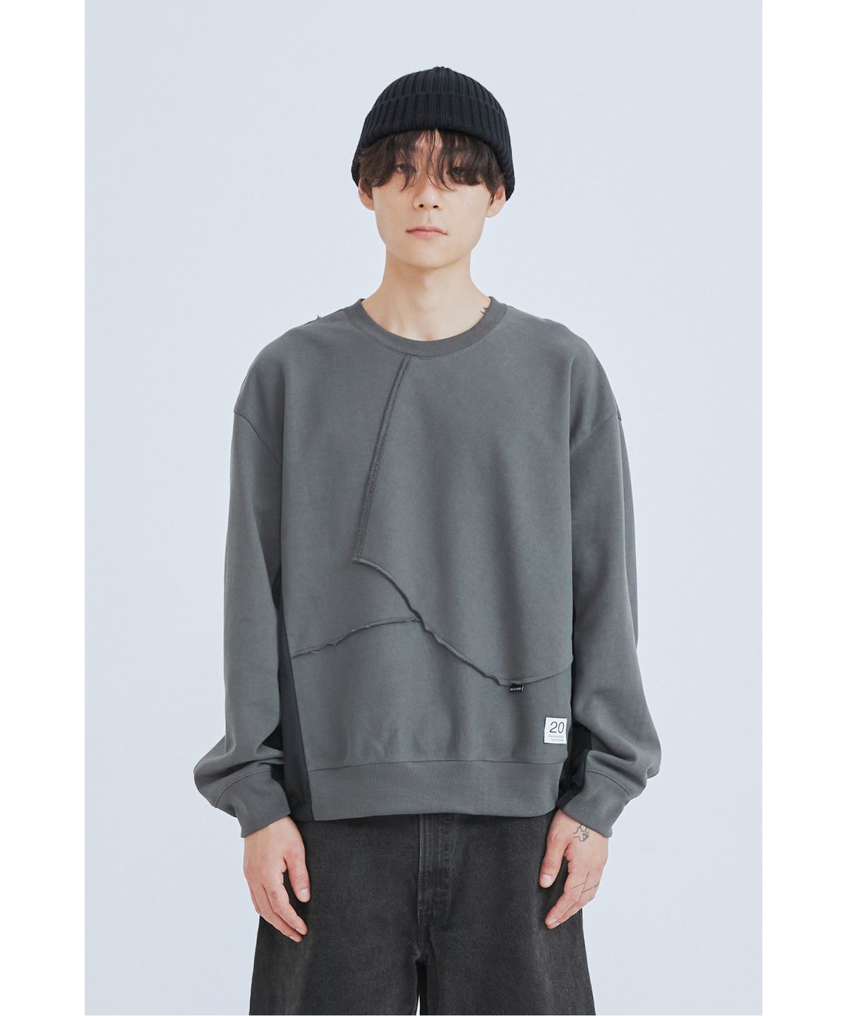 래코드(RECODE) Fabrics Puzzle Sweatshirts_RKTAA23605GYX