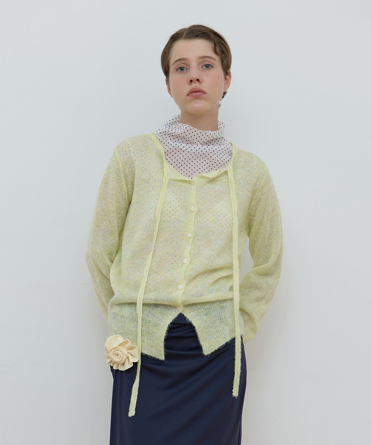 마조네(MA JOURNEE) STRING CARDIGAN_LEMON