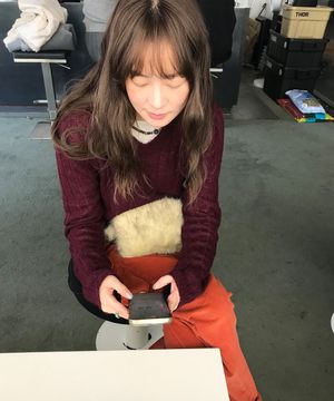 SHEER V-NECK KNIT_WINE