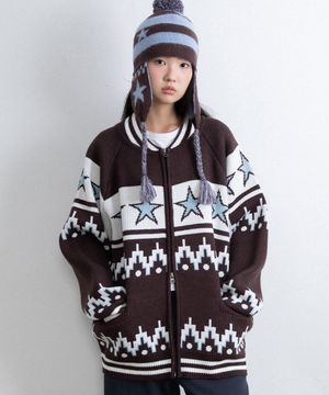 STAR COWICHAN KNIT CARDIGAN_BROWN(IK2FFMK680A)