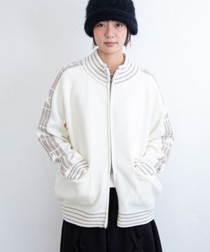 STAR TRACK KNIT ZIP UP_IVORY(IK2FFMK684A)
