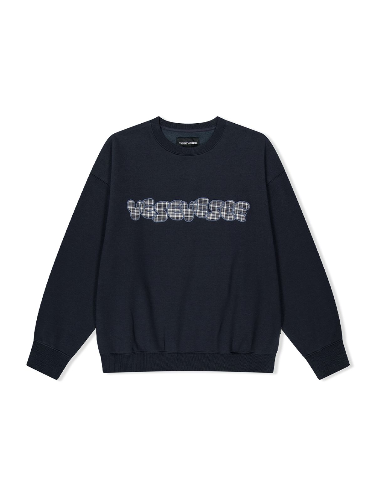 예스아이씨(YESEYESEE) Y.E.S Checkered Logo Sweatshirt Charcoal