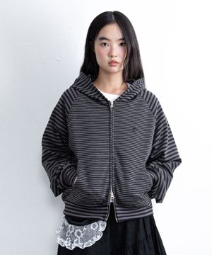 STAR LOGO ST HOOD ZIP UP_BLACK(IK2FFFM483A)