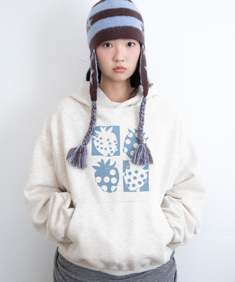 DOT STRAWBERRY HOODIE_OATMEAL(IK2FFFM407A)