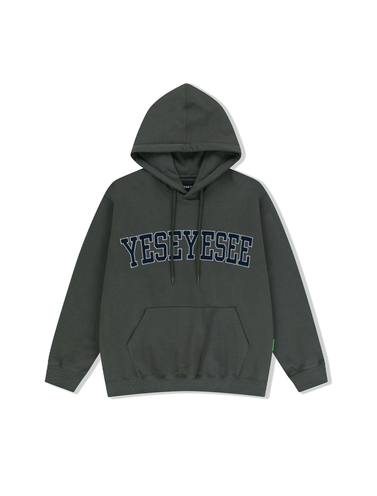 예스아이씨(YESEYESEE) Arch Logo Hoodie Khaki