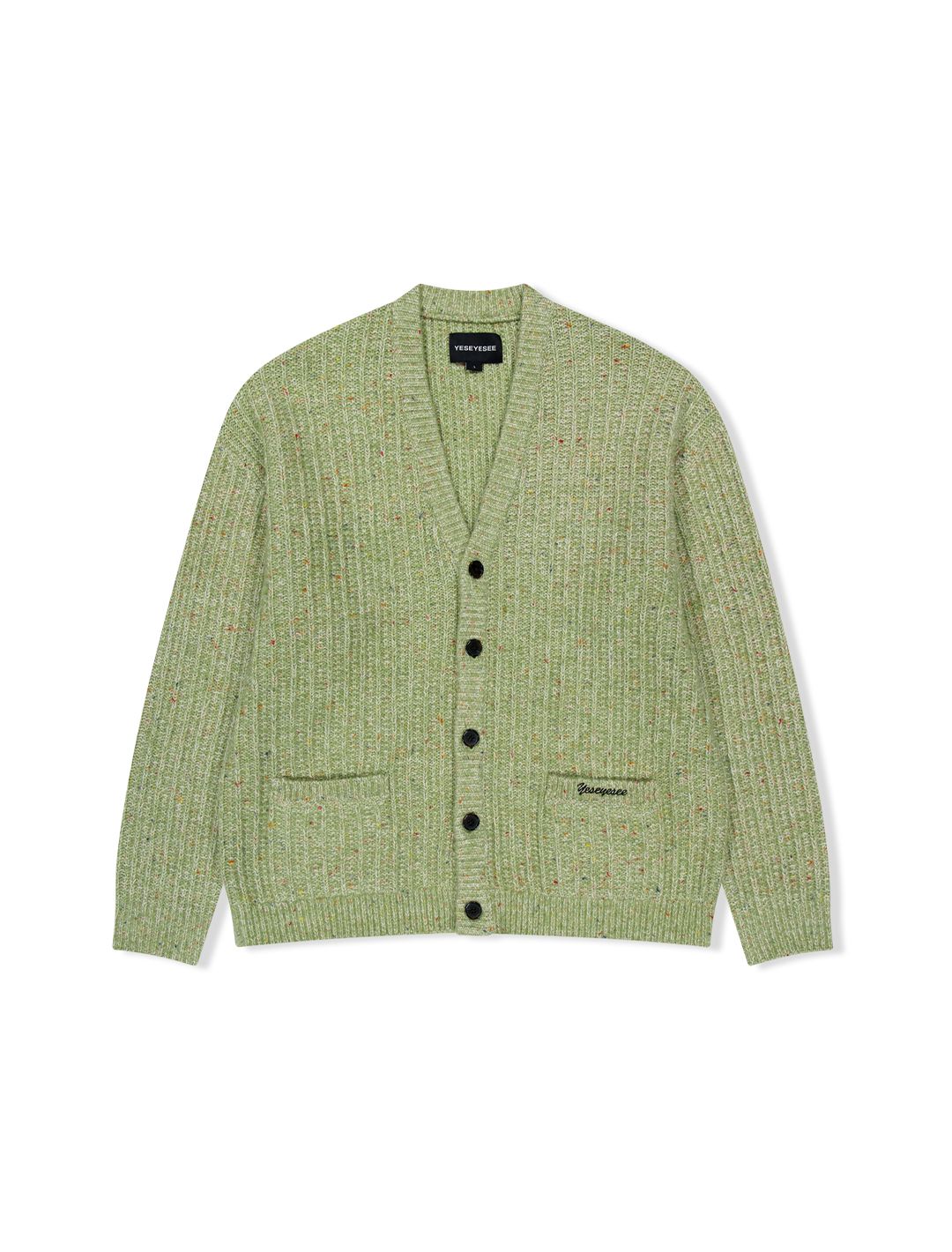 MUSINSA公式 | YESEYESEE Speckle Yarn Knit Cardigan Green