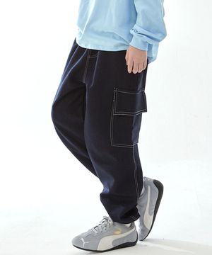 B83 데님 카고포인트 팬츠 (청)