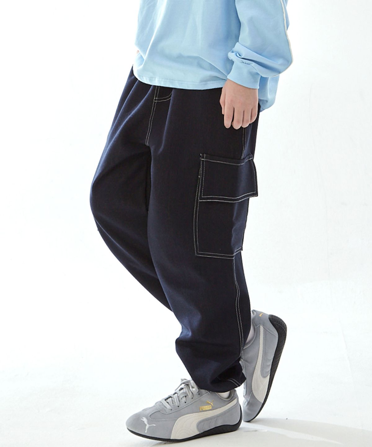 오실롯 주니어(OCELOT JUNIOR) B83 데님 카고포인트 팬츠 (청)
