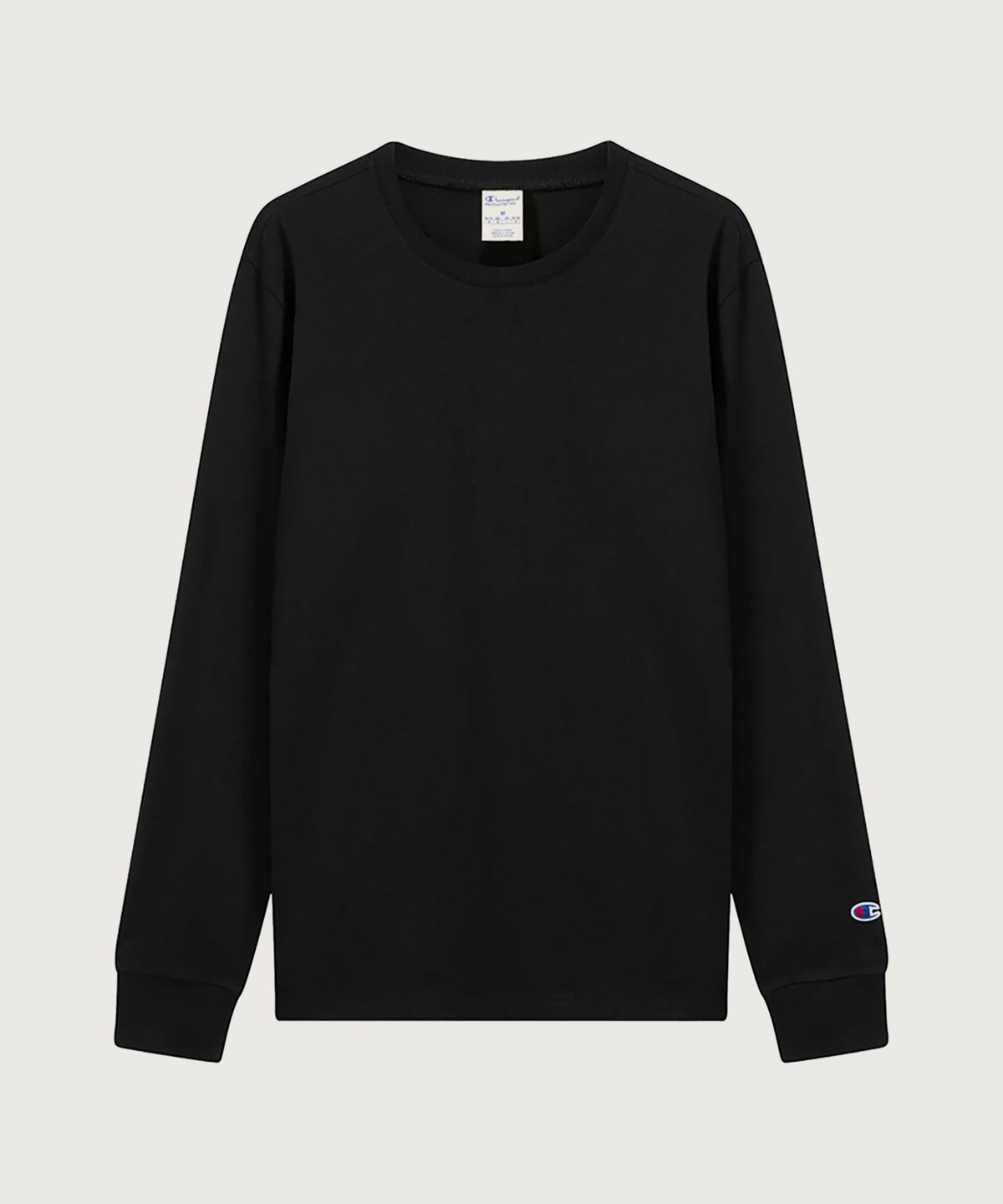 챔피온(CHAMPION) 리버스위브 루즈핏 롱슬리브 티셔츠 Black