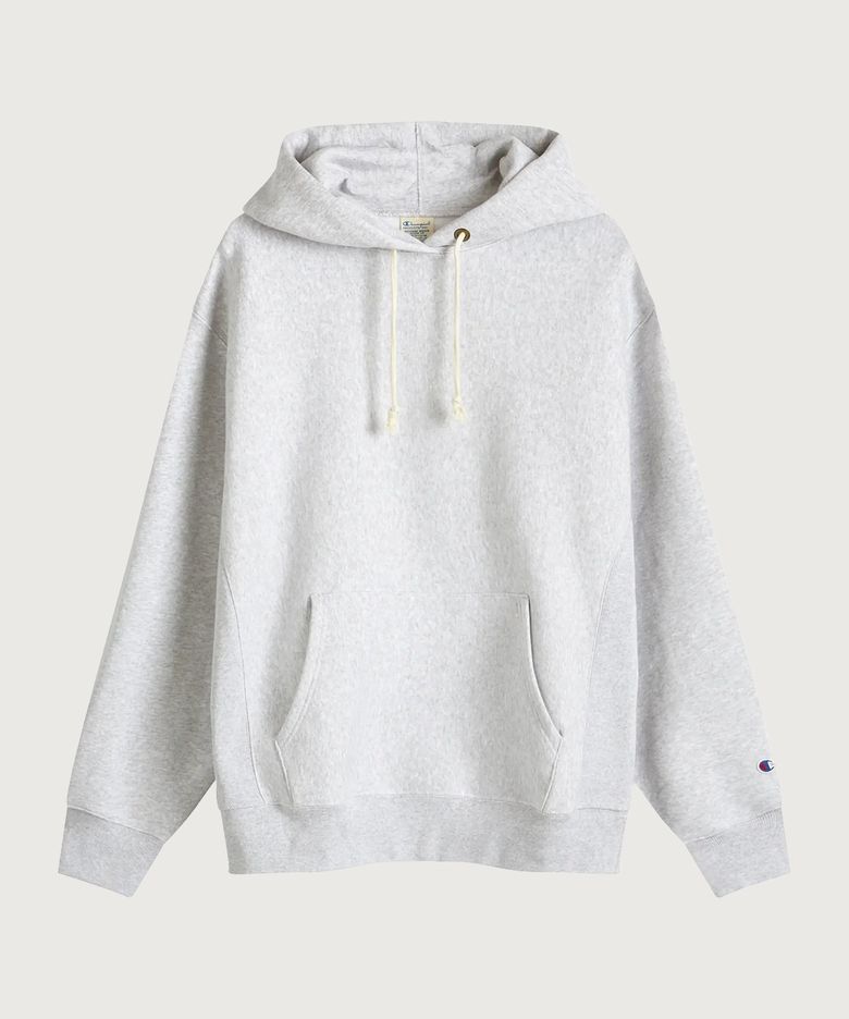 리버스위브 루즈핏 기모 후드 티셔츠 Light Grey