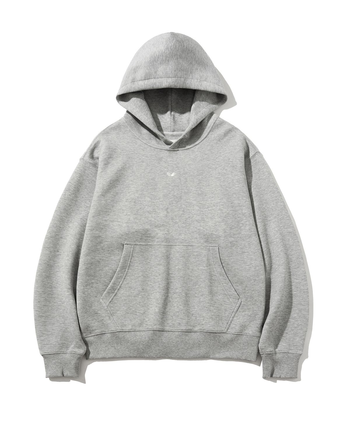 버터플라이 스포츠웨어(BUTTERFLY SPORTSWEAR) 오리지널 자수 로고 후드티 그레이