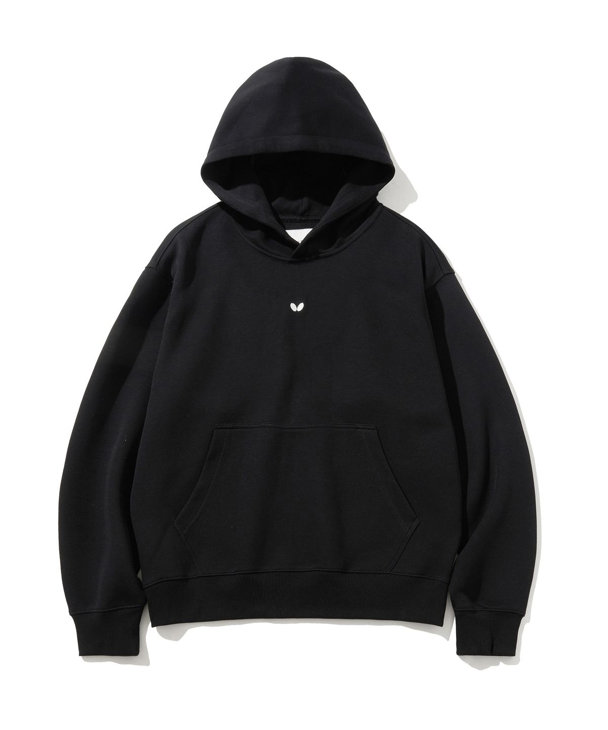 버터플라이 스포츠웨어(BUTTERFLY SPORTSWEAR) 오리지널 자수 로고 후드티 블랙