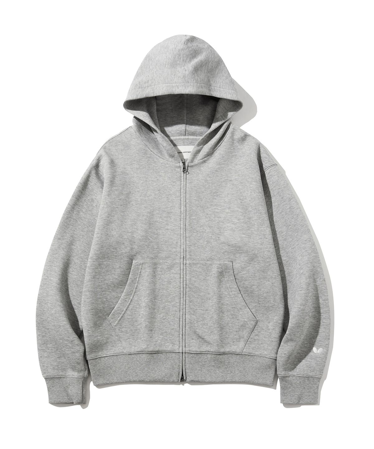 버터플라이 스포츠웨어(BUTTERFLY SPORTSWEAR) 오리지널 자수 로고 2WAY 후드집업 그레이