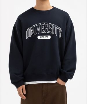 어센틱 릴렉스드 유니버시티라인 맨투맨 스웨트 네이비