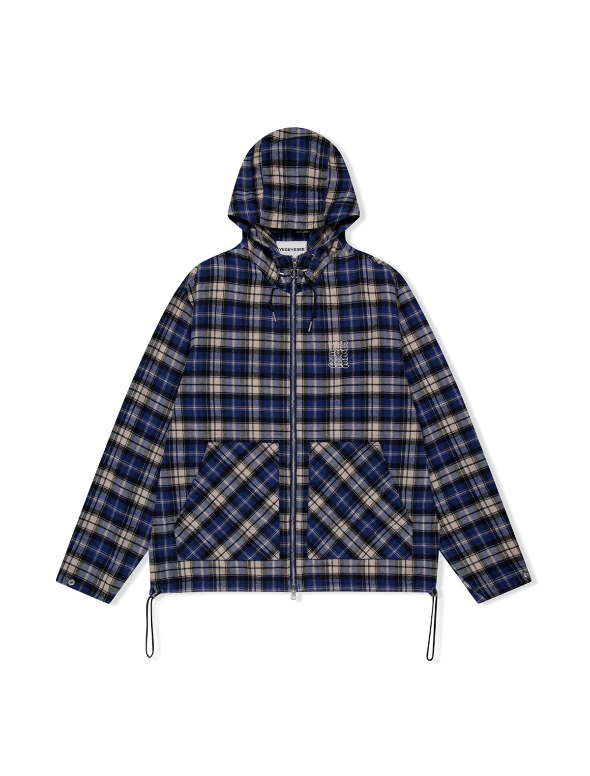 예스아이씨(YESEYESEE) Plaid Wing Jacket Blue