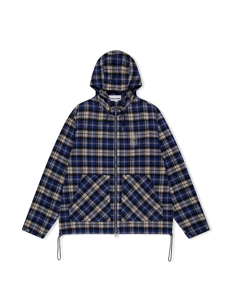 Plaid Wing Jacket Blue