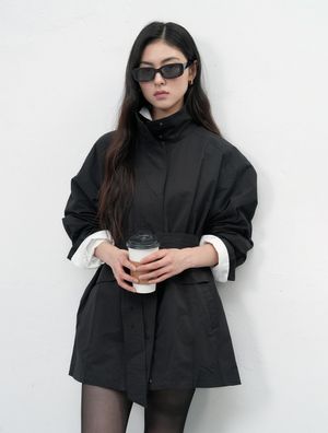 하이넥 사파리 하프 자켓 [BLACK] / WBE3L09504