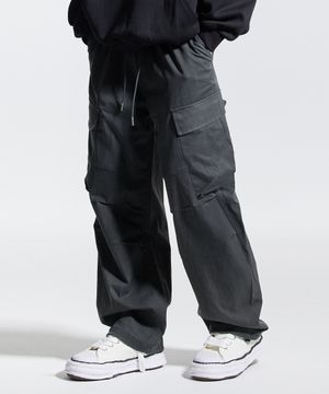 사이드 빅 카고 디링 코팅 워시드 팬츠 차콜