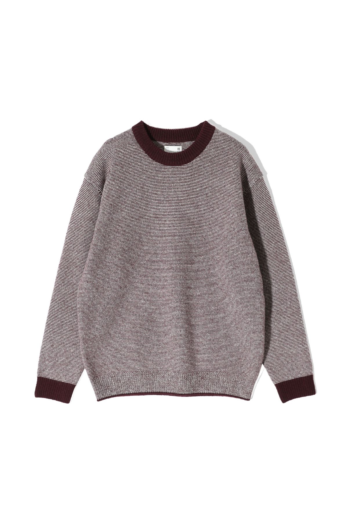홀리선(HORLISUN) Earnest Border Crewneck Knit Burgundy