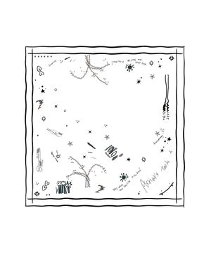 아티스트 드로잉 실크 스카프